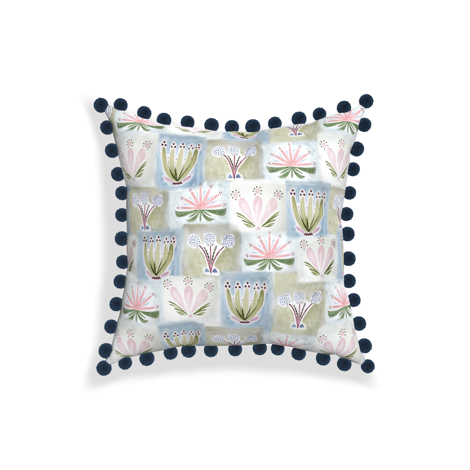 18-square harper custom hand-painted floralpillow with c on white background