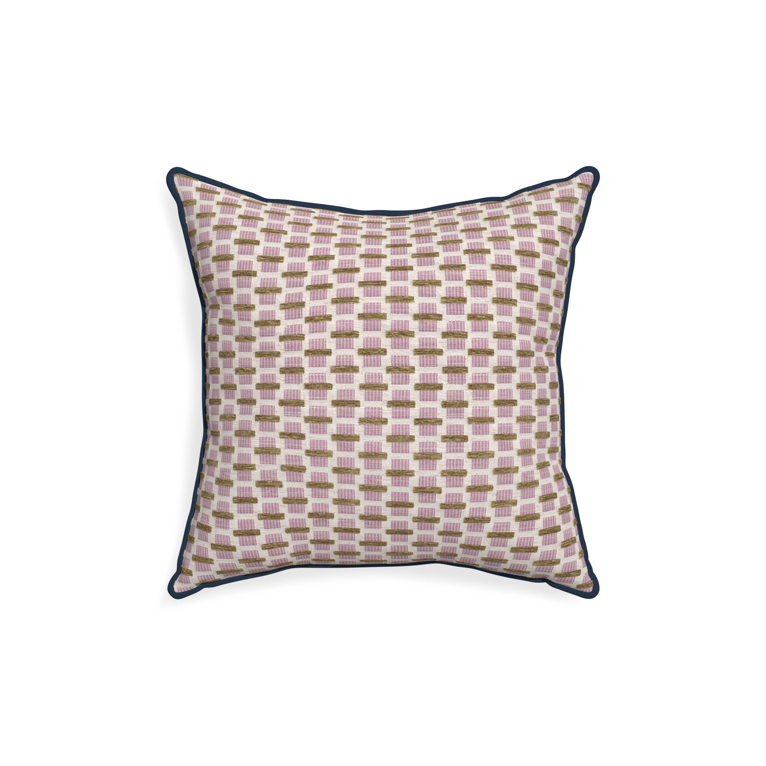 18-square willow orchid custom pink geometric chenillepillow with c piping on white background