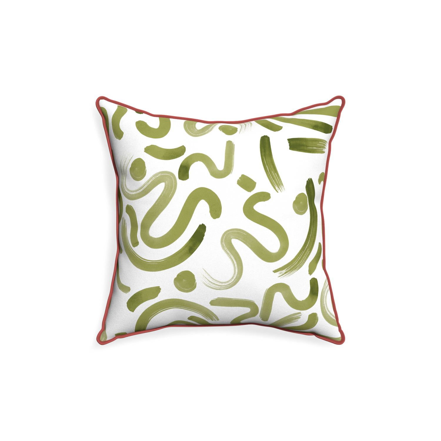 18-square hockney moss custom moss greenpillow with c piping on white background