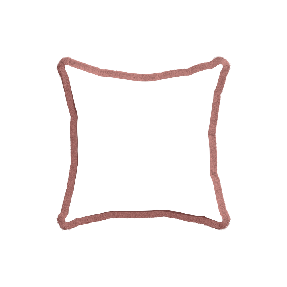 18-square ruby moss custom pillow with d fringe on white background