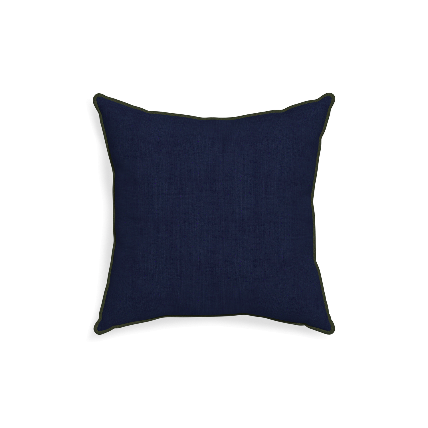 18-square midnight custom navy bluepillow with f piping on white background