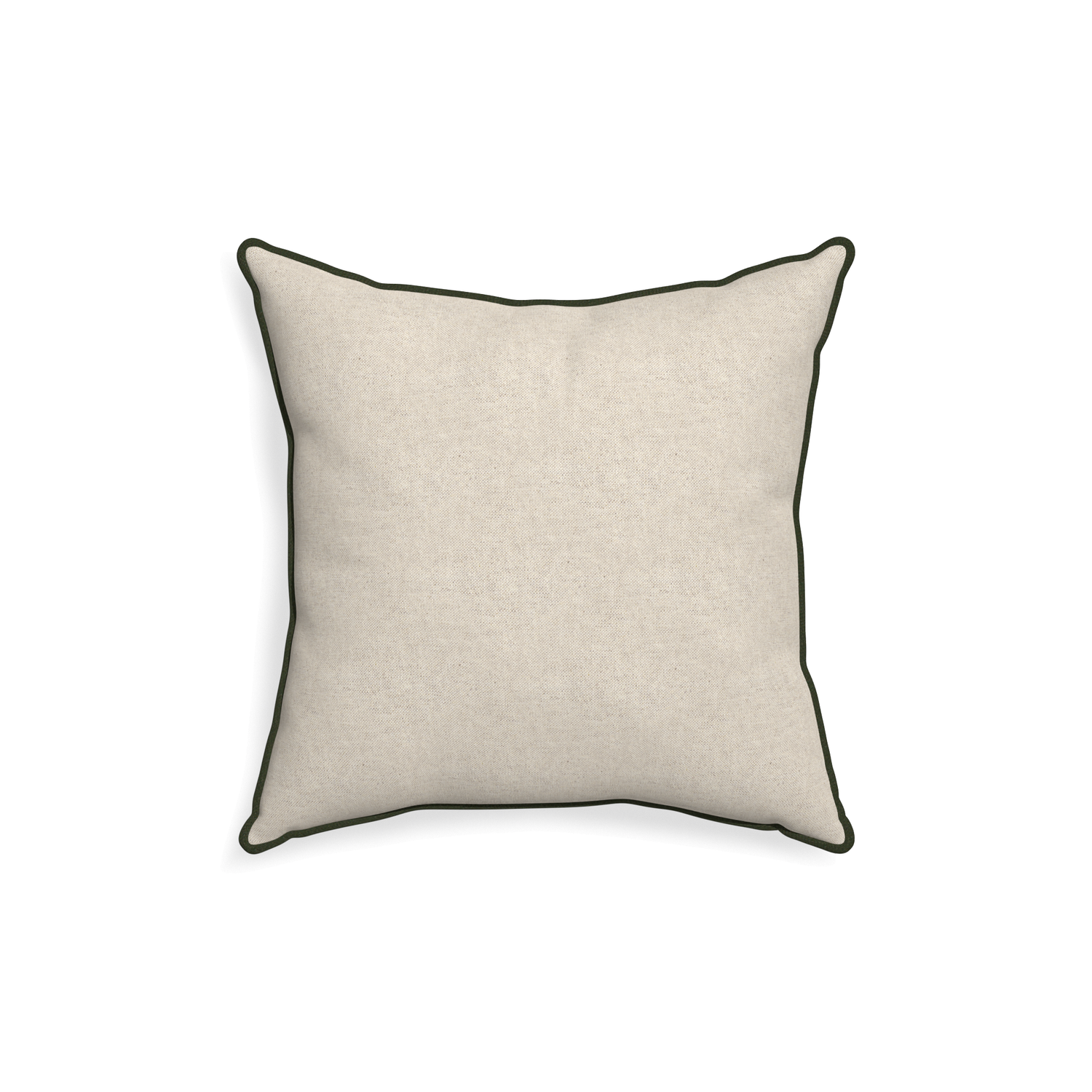 18-square oat custom light brownpillow with f piping on white background