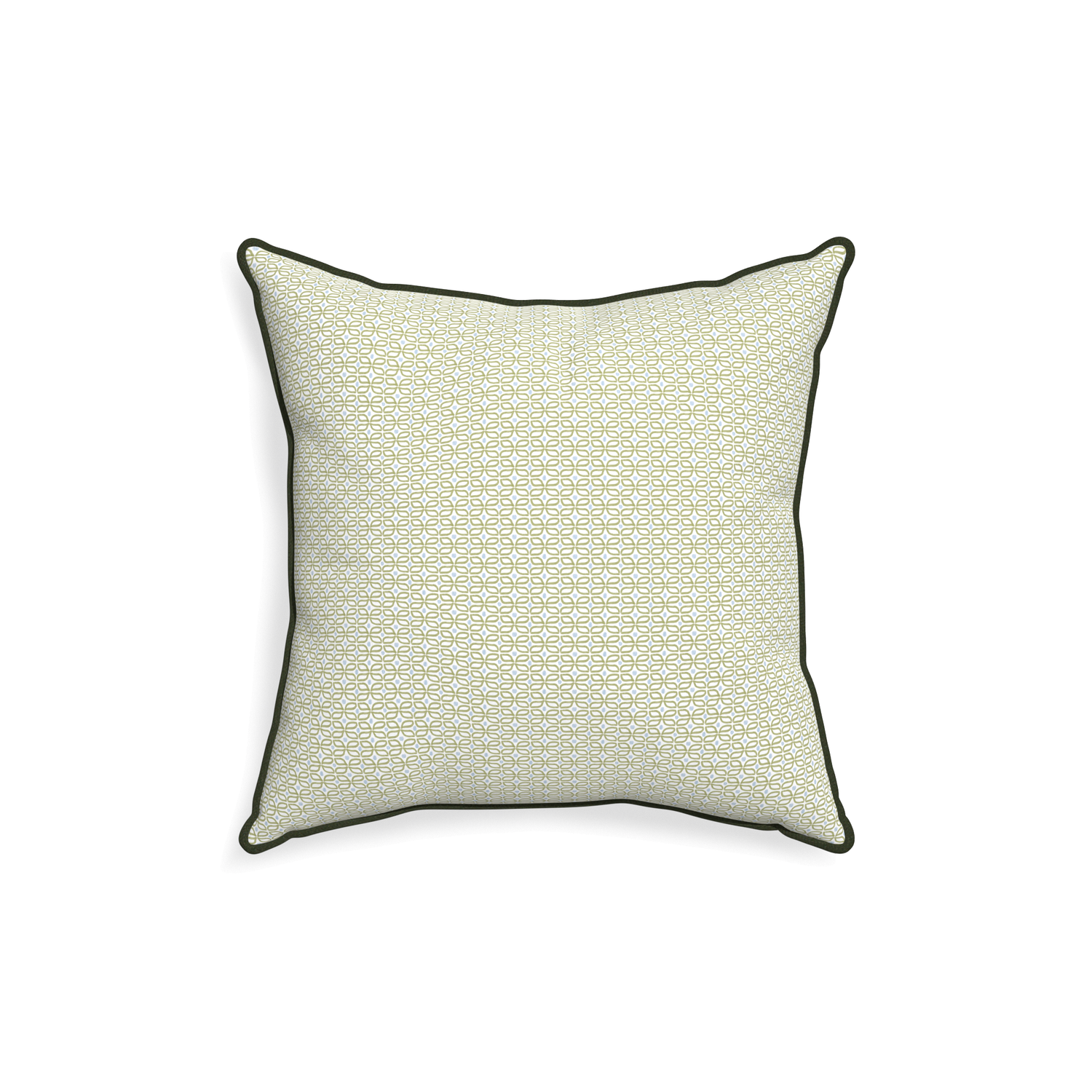 18-square loomi moss custom moss green geometricpillow with f piping on white background