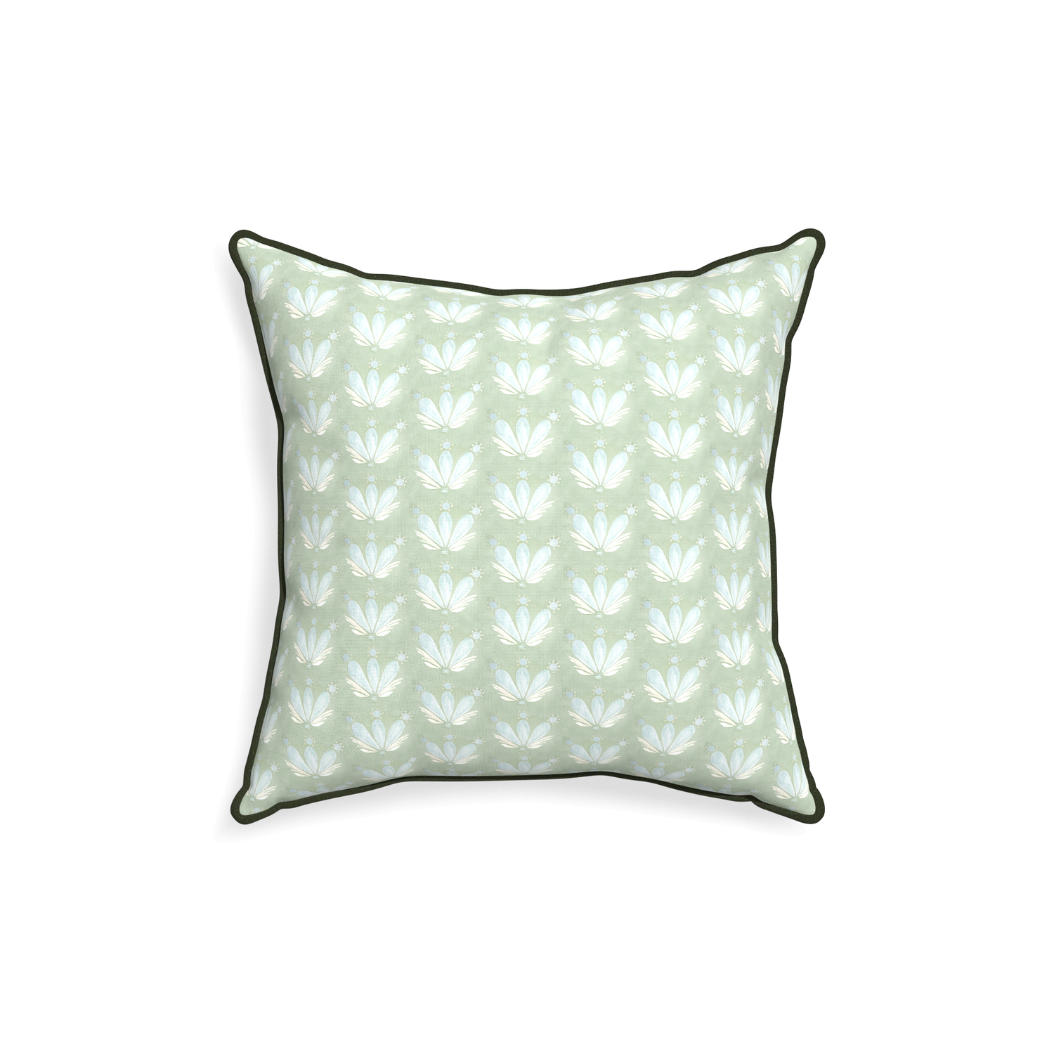 18-square serena sea salt custom blue & green floral drop repeatpillow with f piping on white background