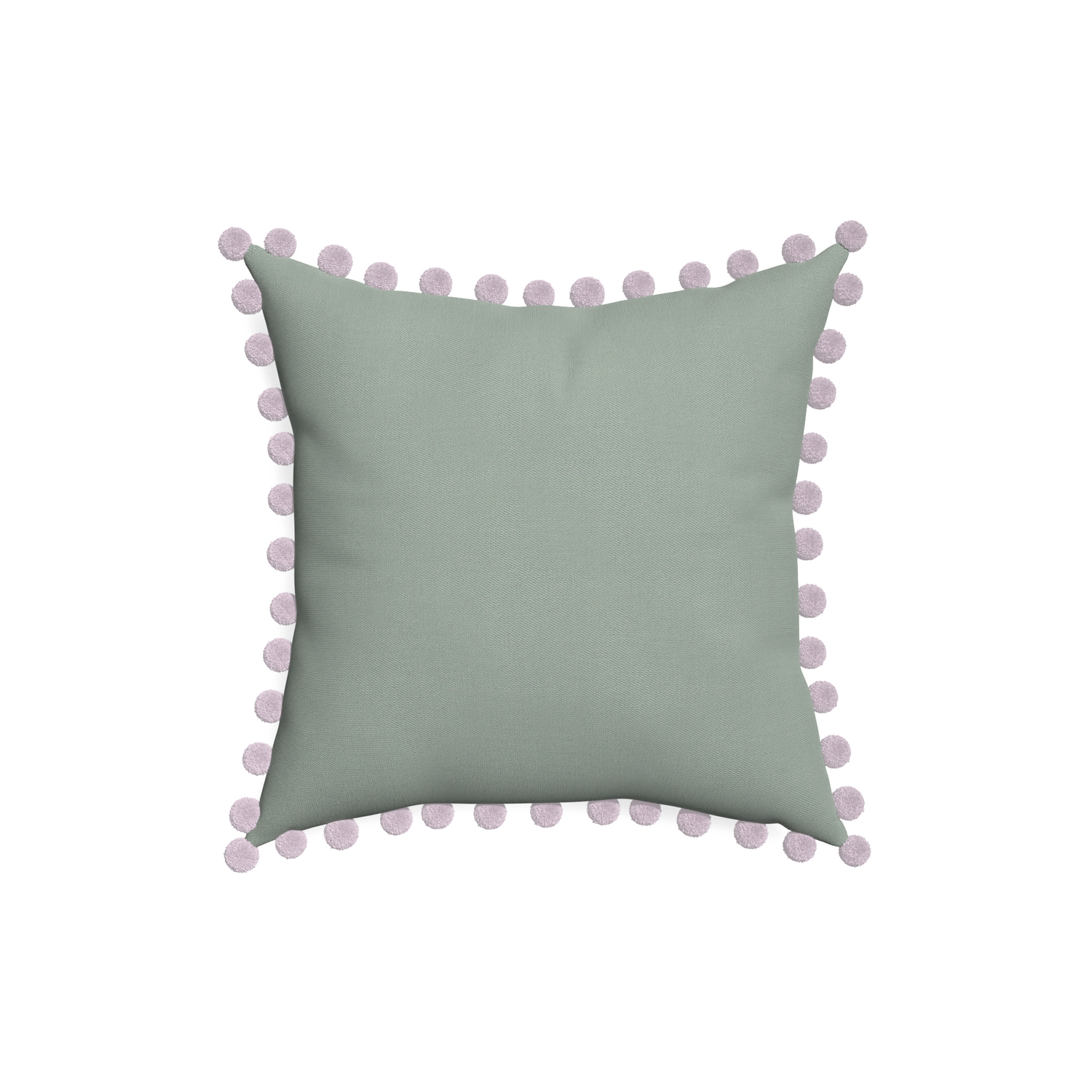 18-square sage custom sage green cottonpillow with l on white background