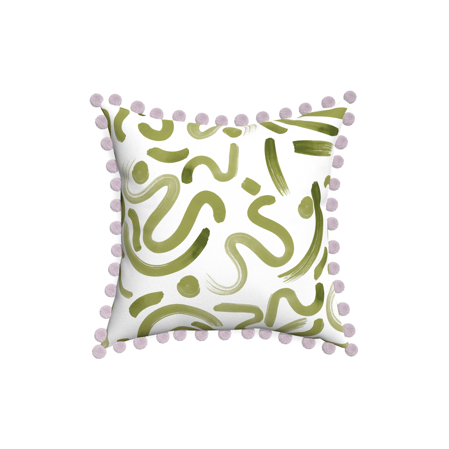 18-square hockney moss custom moss greenpillow with l on white background