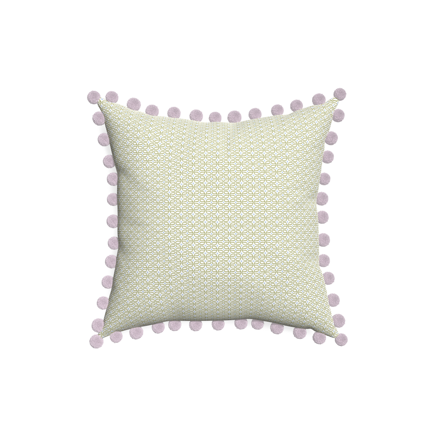 18-square loomi moss custom moss green geometricpillow with l on white background