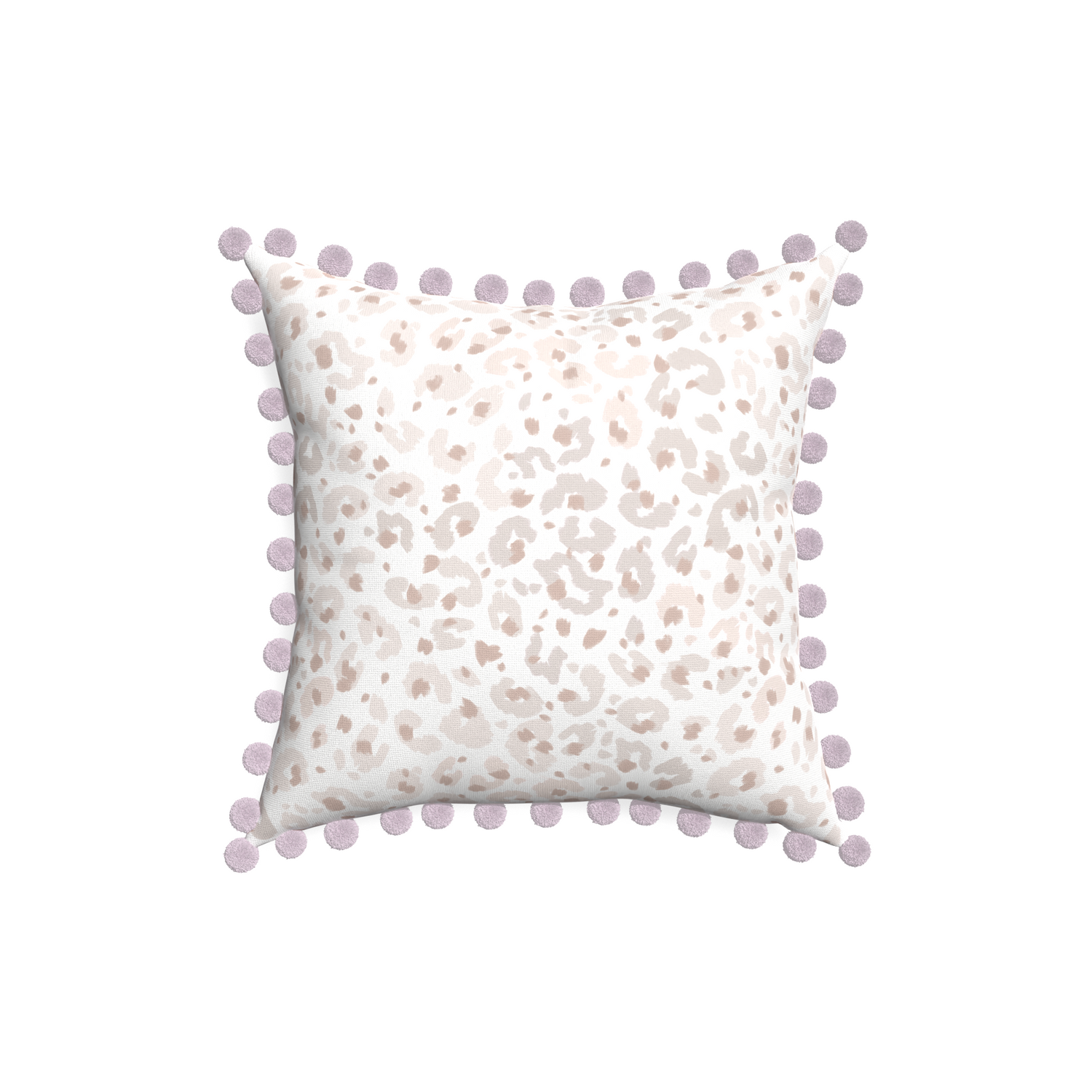 18-square rosie custom beige animal printpillow with l on white background