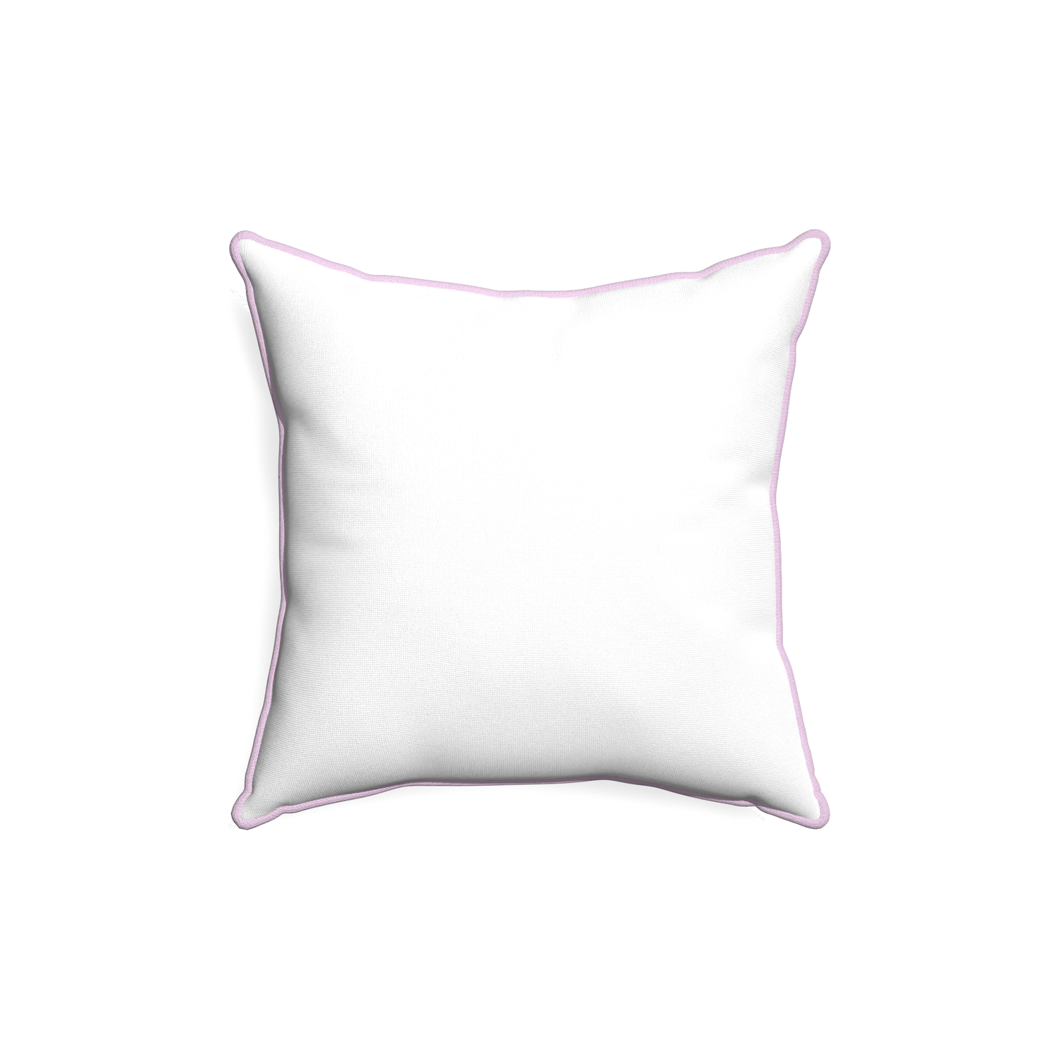 18-square snow custom white cottonpillow with l piping on white background