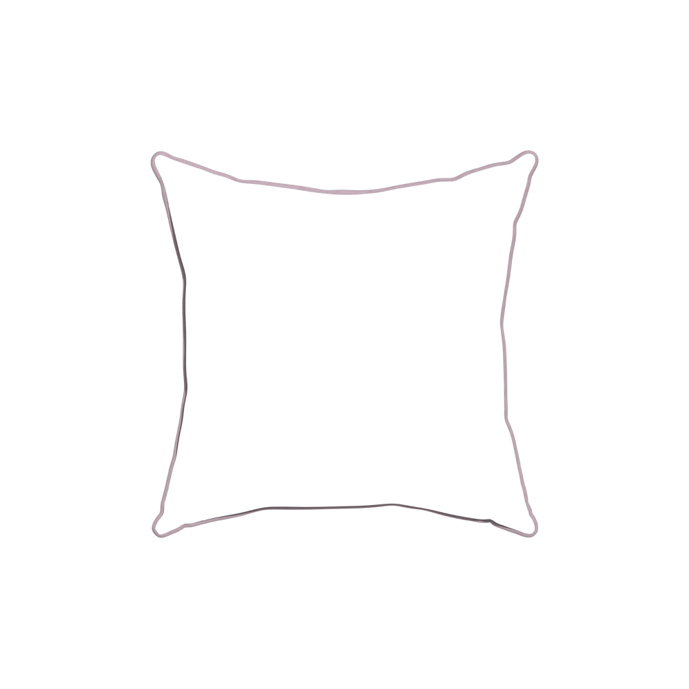 18-square ruby moss custom pillow with l piping on white background