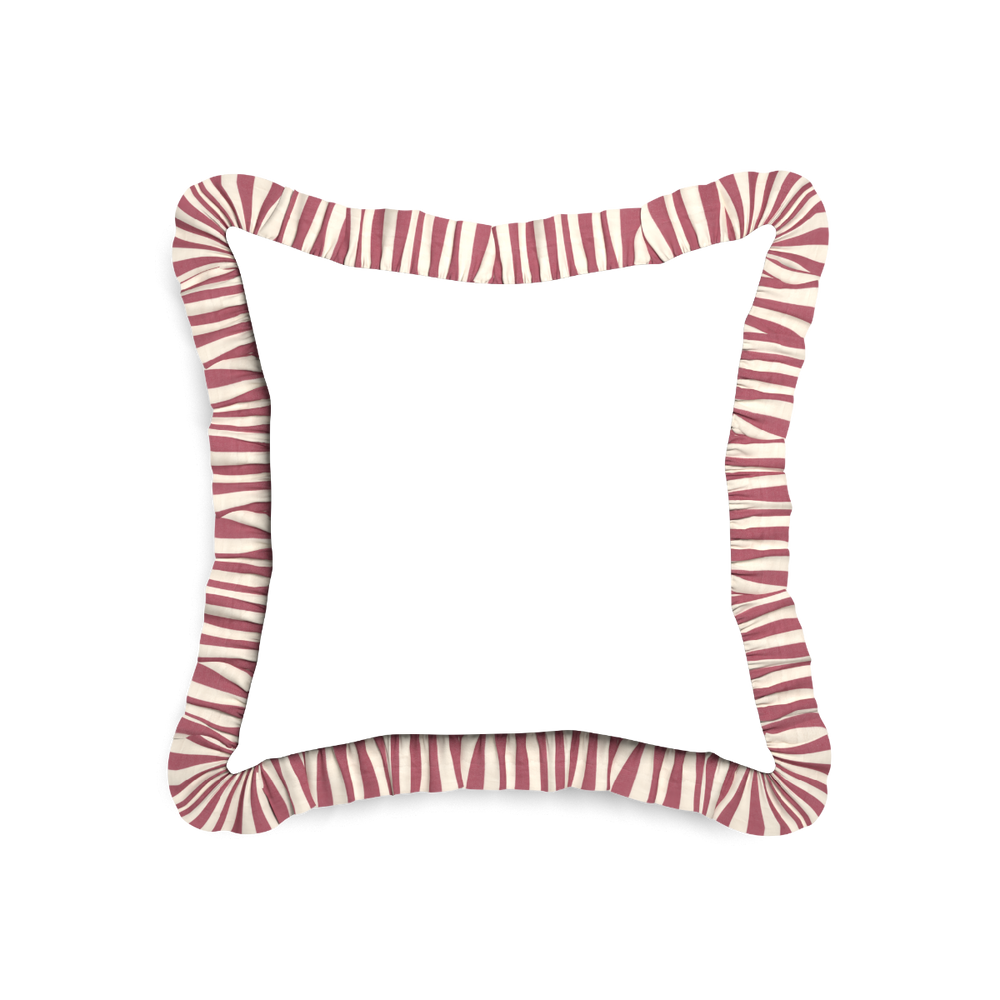18-square ruby moss custom pillow with l on white background