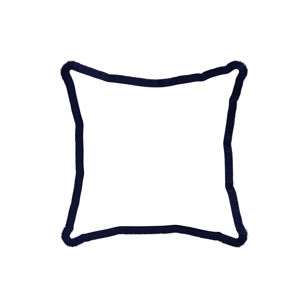 18-square ruby moss custom pillow with midnight fringe on white background