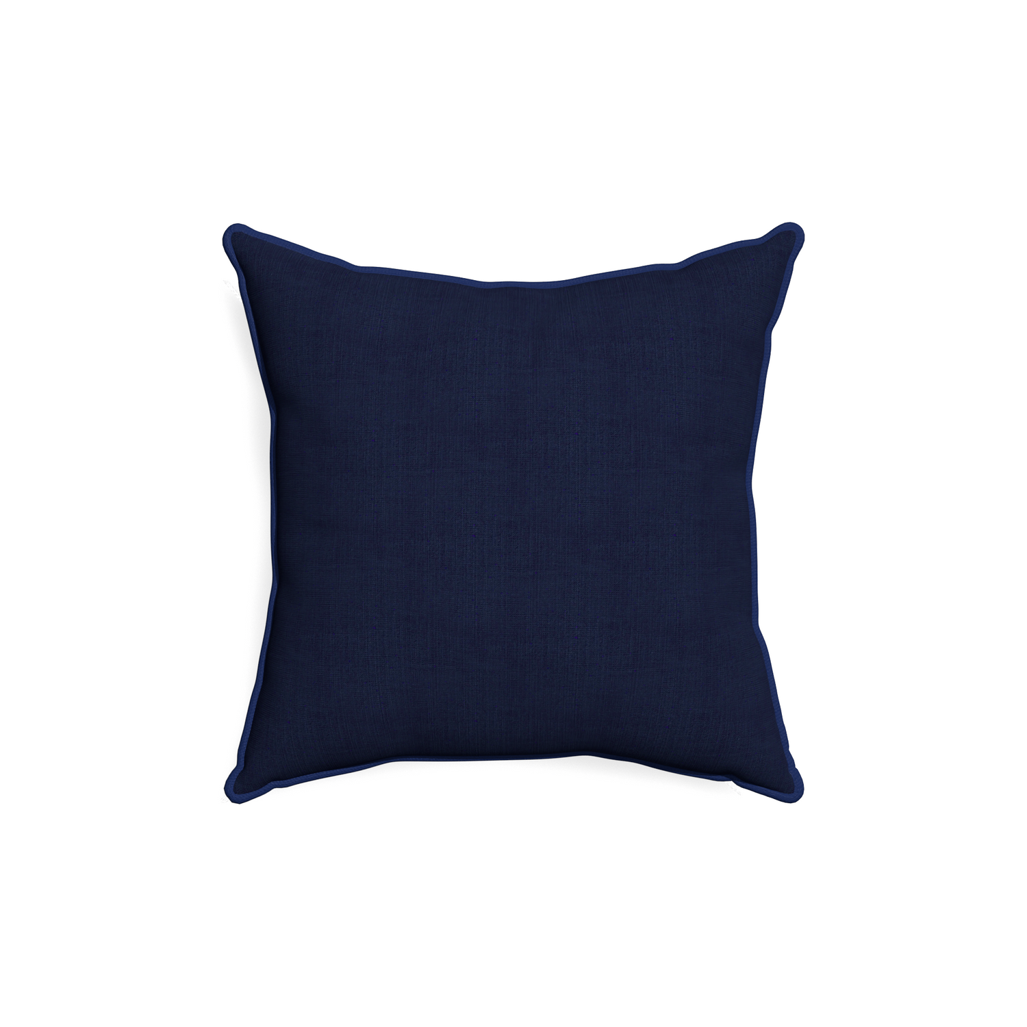 18-square midnight custom navy bluepillow with midnight piping on white background