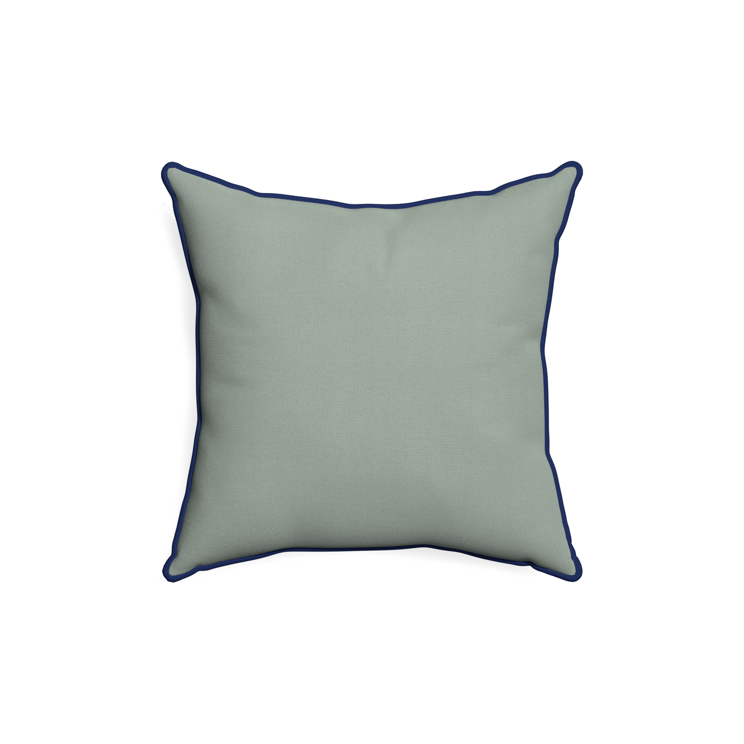 18-square sage custom sage green cottonpillow with midnight piping on white background