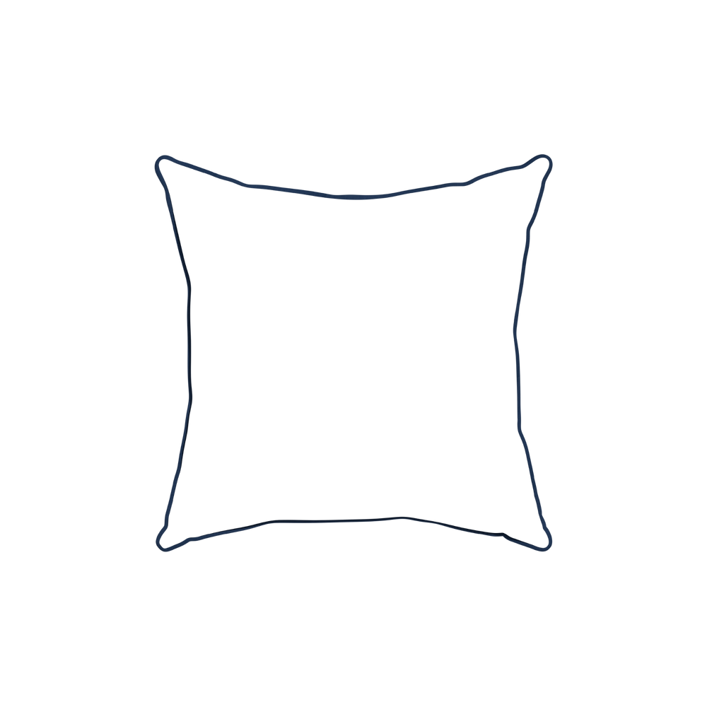 18-square ruby moss custom pillow with midnight piping on white background