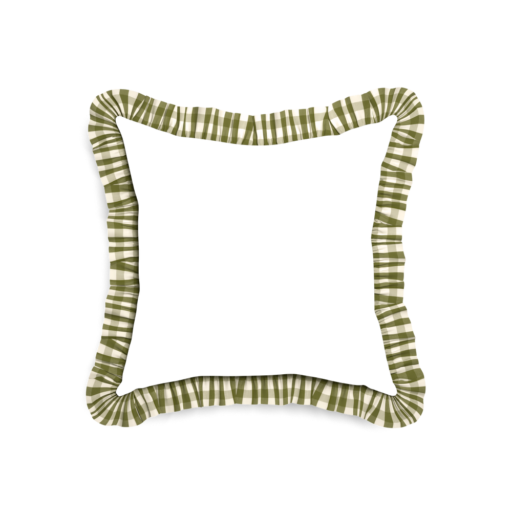 18-square ruby moss custom pillow with m on white background