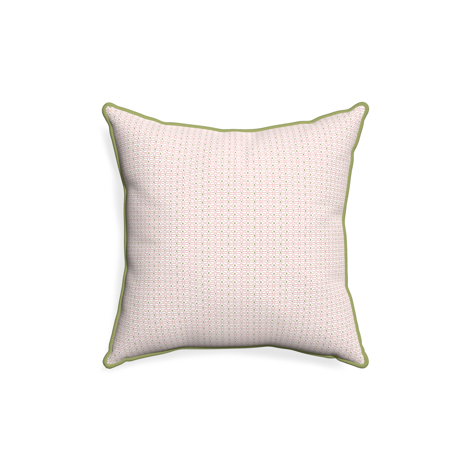 18-square loomi pink custom pink geometricpillow with moss piping on white background