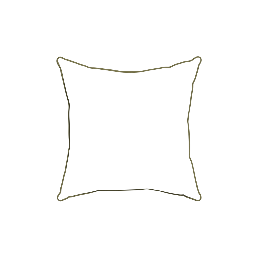 18-square ruby moss custom pillow with moss piping on white background