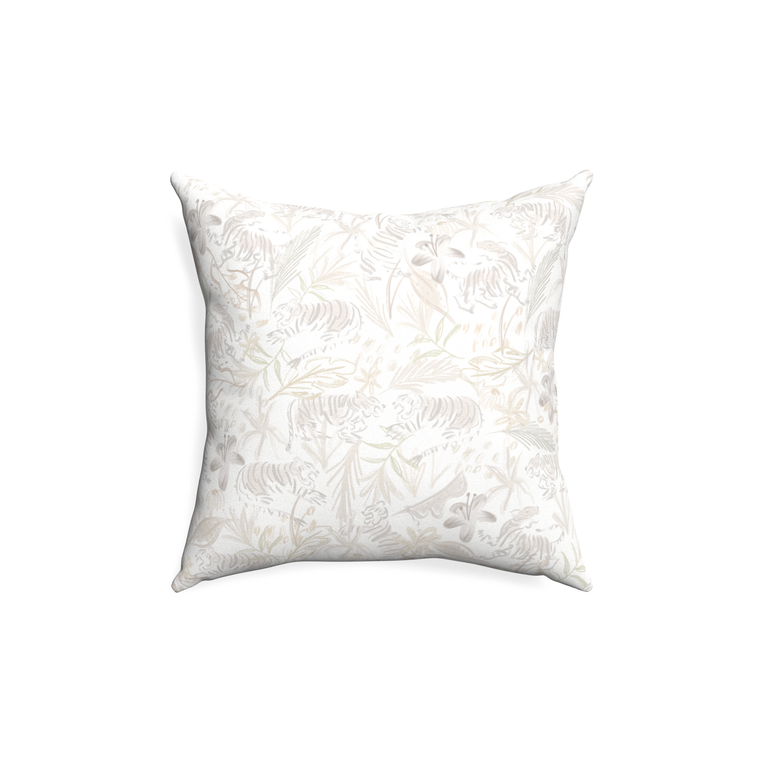18-square frida sand custom beige chinoiserie tigerpillow with none on white background