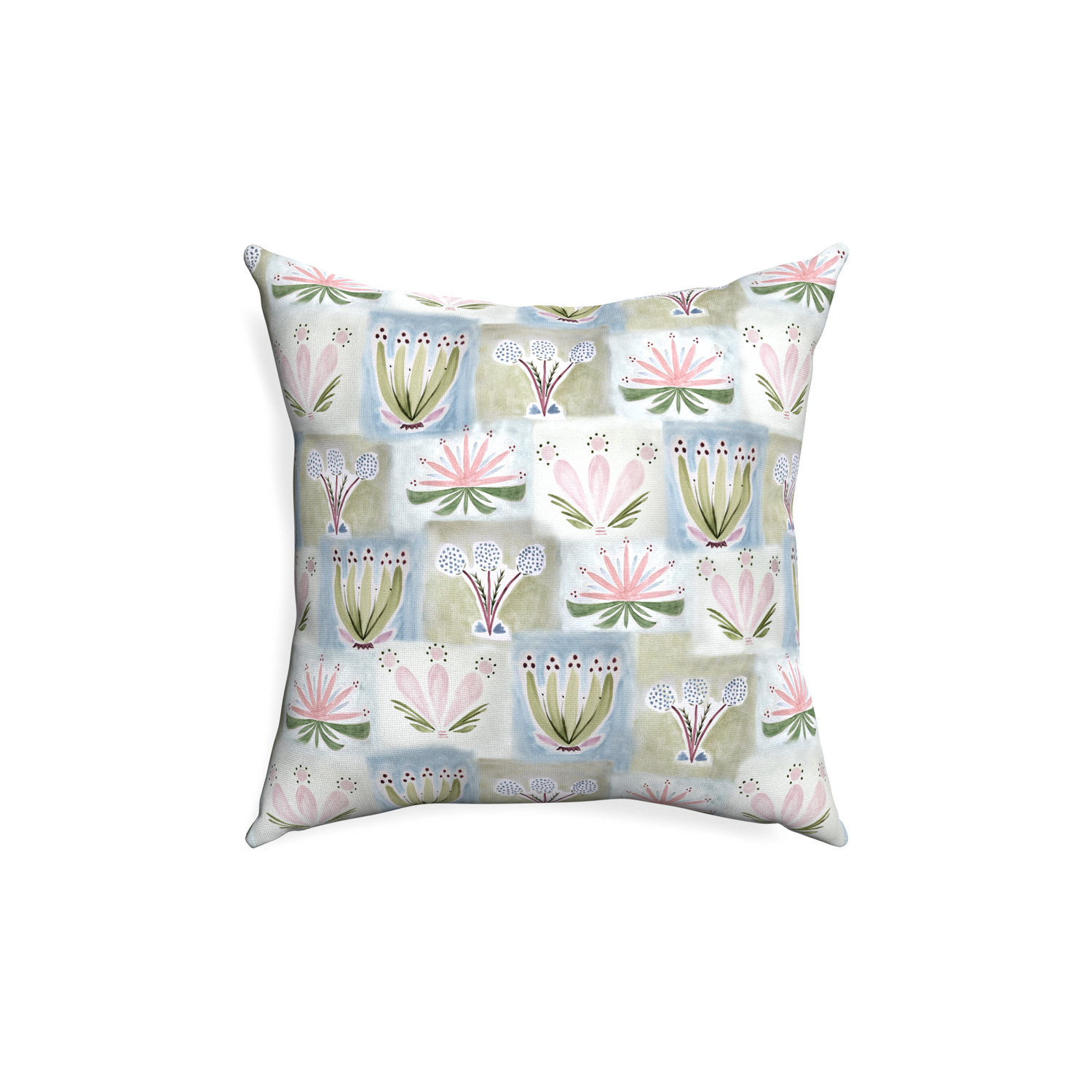 18-square harper custom hand-painted floralpillow with none on white background