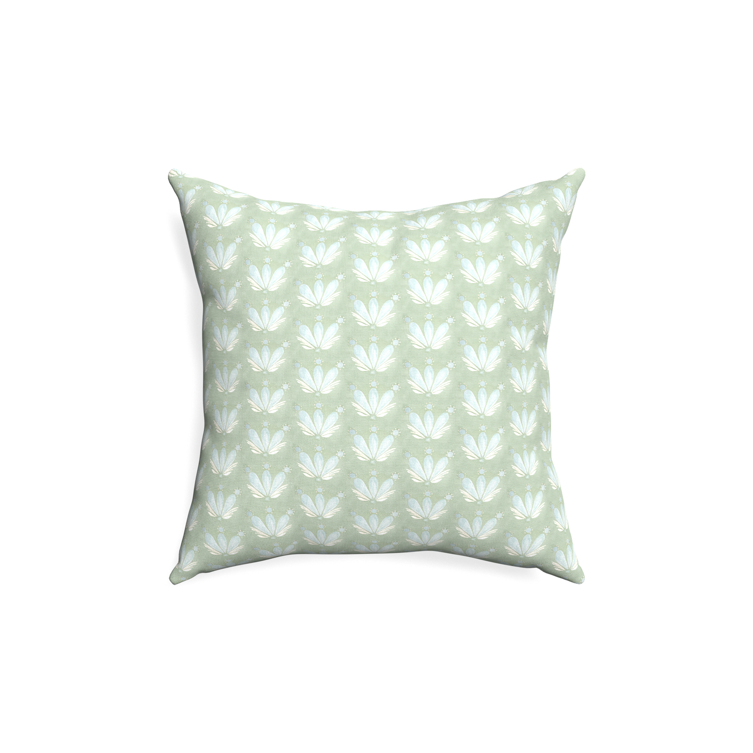 18-square serena sea salt custom blue & green floral drop repeatpillow with none on white background