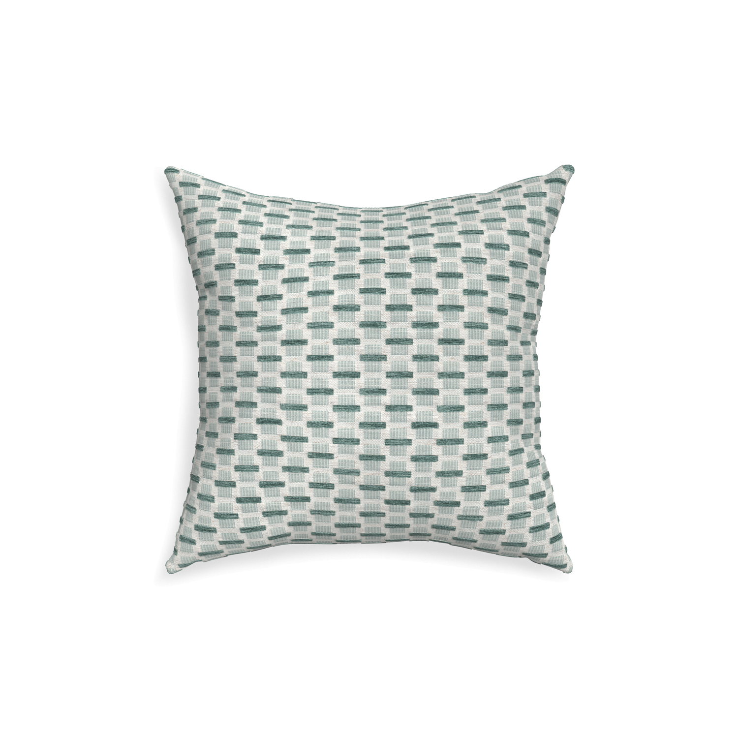 18-square willow mint custom green geometric chenillepillow with none on white background