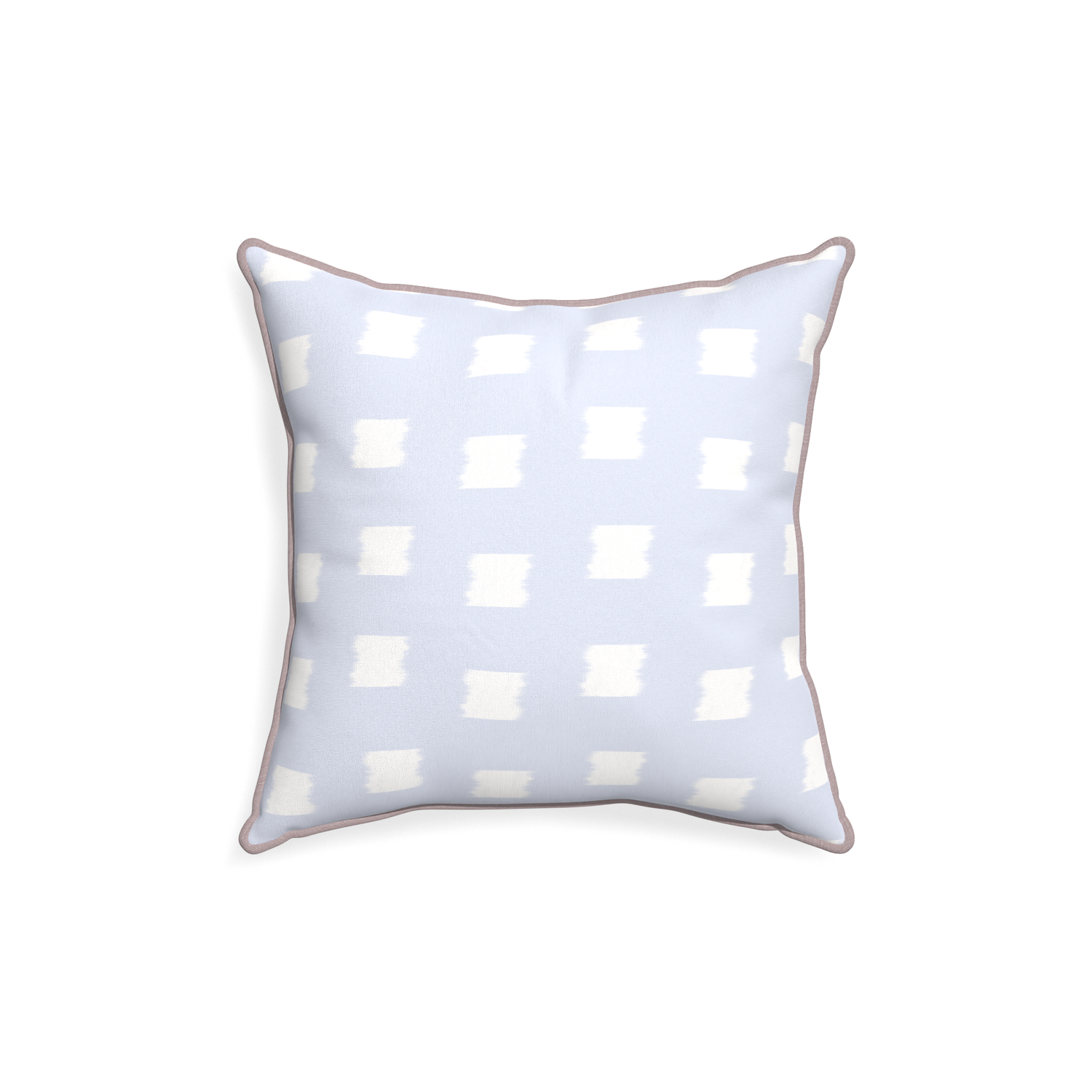 18-square denton custom sky blue patternpillow with orchid piping on white background