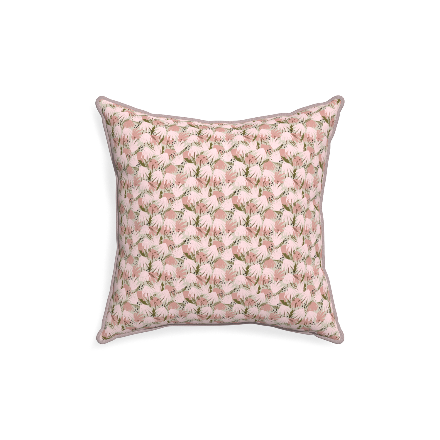 18-square eden pink custom pink floralpillow with orchid piping on white background