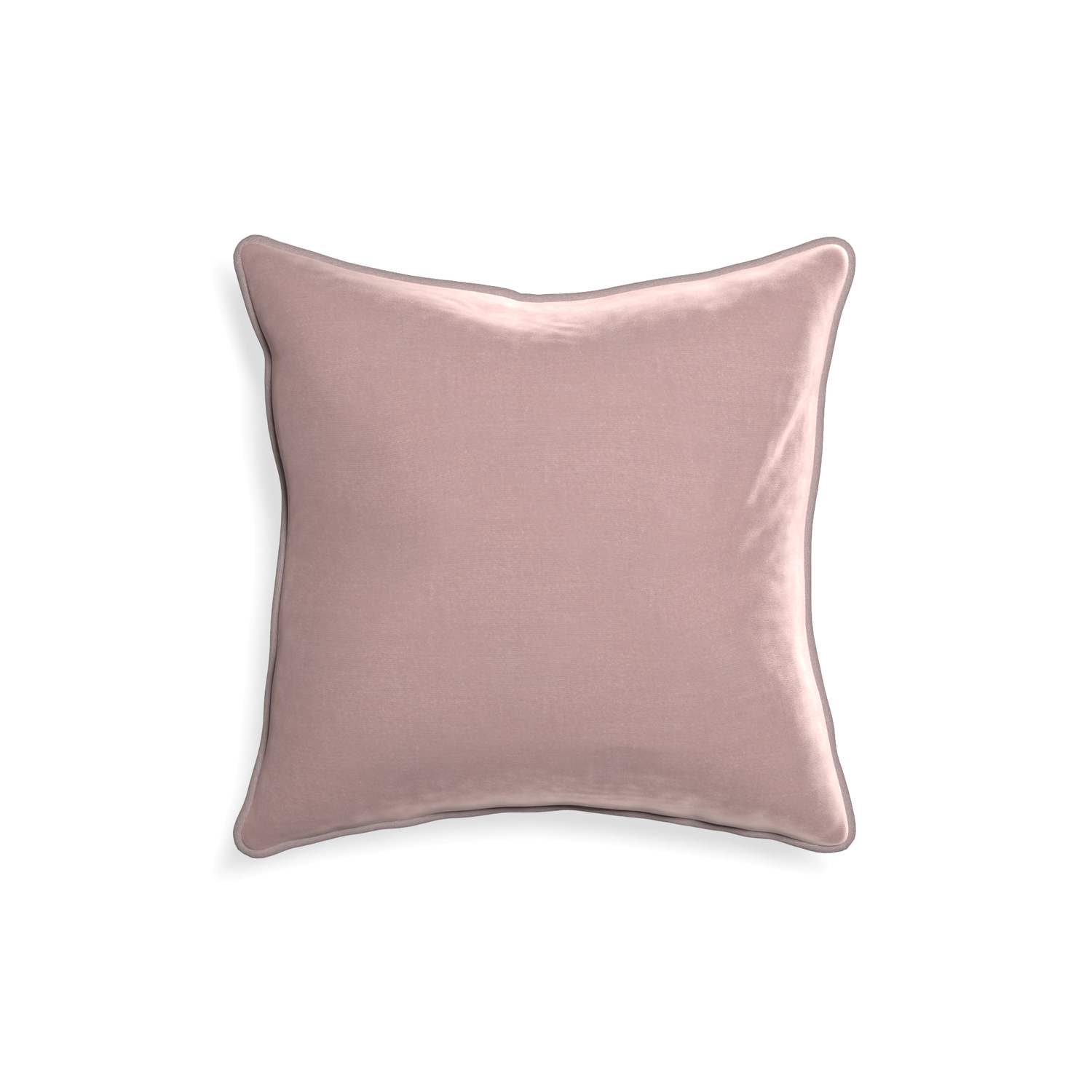 18-square mauve velvet custom mauvepillow with orchid piping on white background