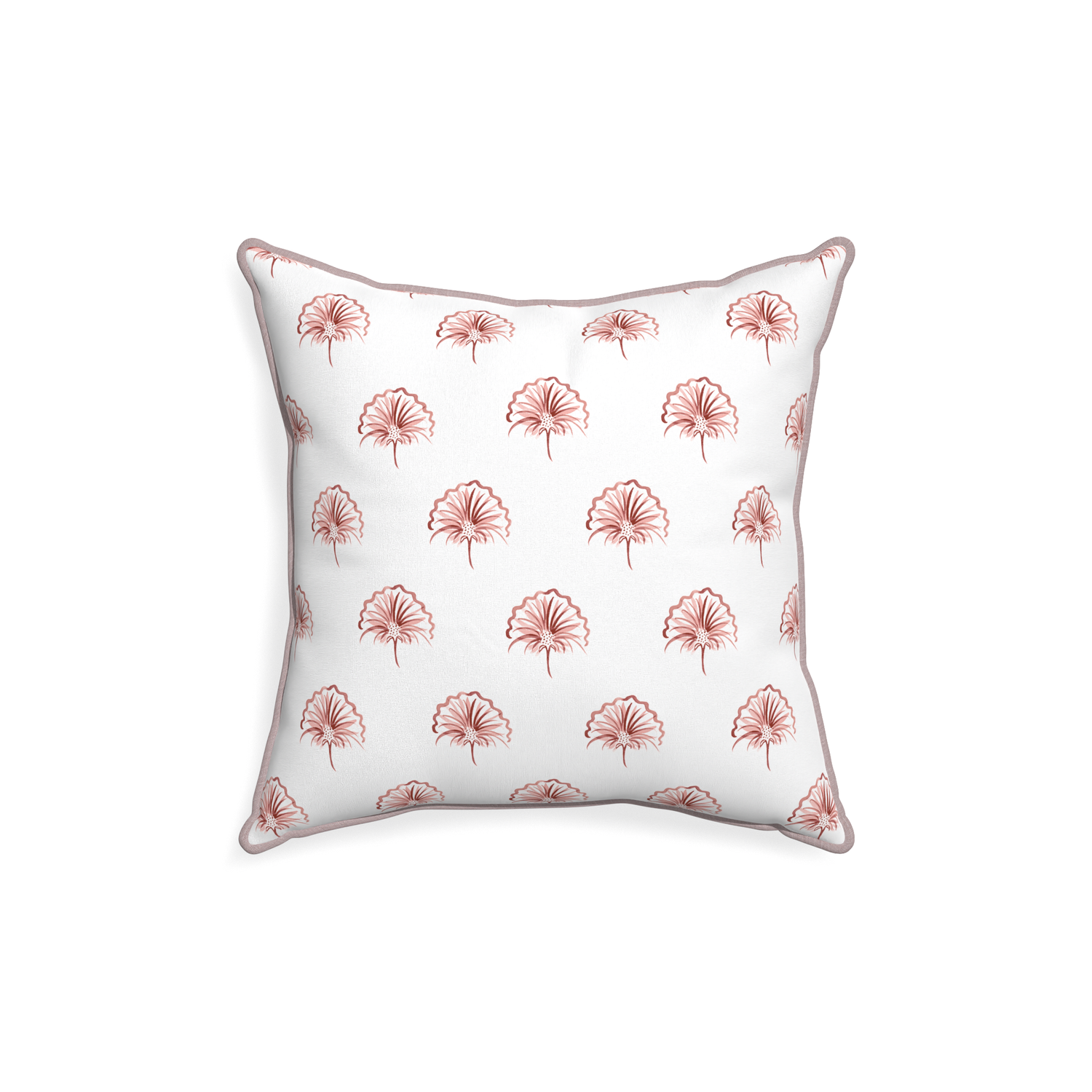 18-square penelope rose custom floral pinkpillow with orchid piping on white background