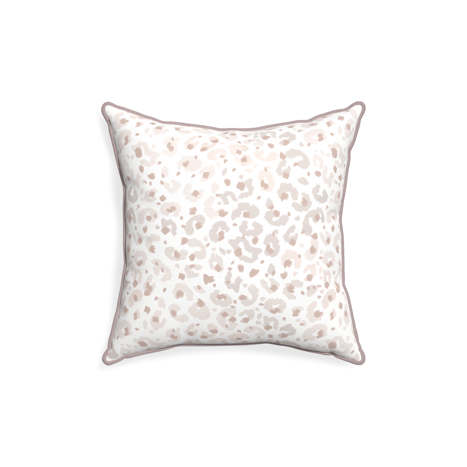 18-square rosie custom beige animal printpillow with orchid piping on white background