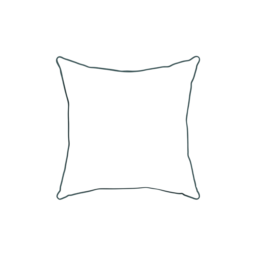 18-square ruby moss custom pillow with p piping on white background