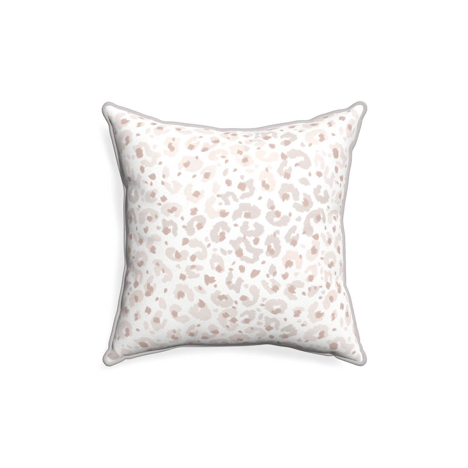 18-square rosie custom beige animal printpillow with pebble piping on white background