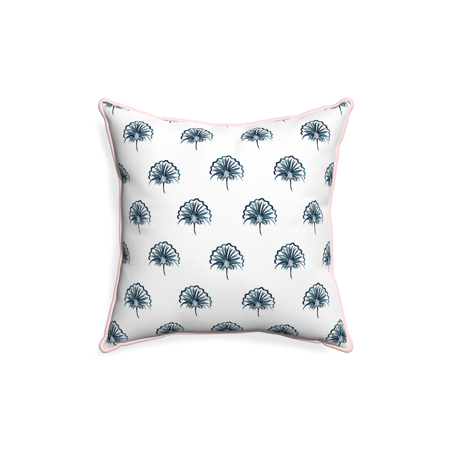 18-square penelope midnight custom floral navypillow with petal piping on white background