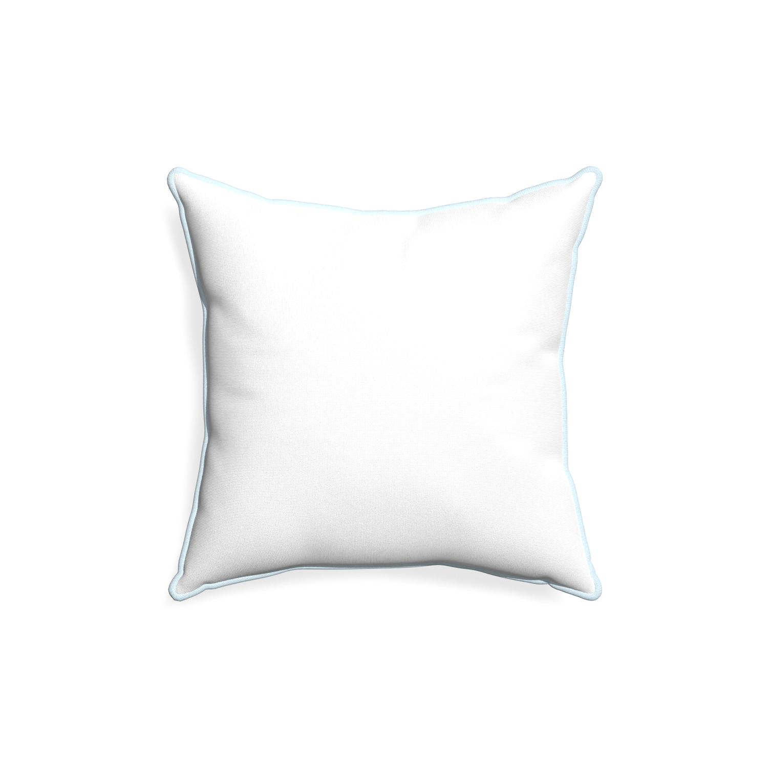 18-square snow custom white cottonpillow with powder piping on white background