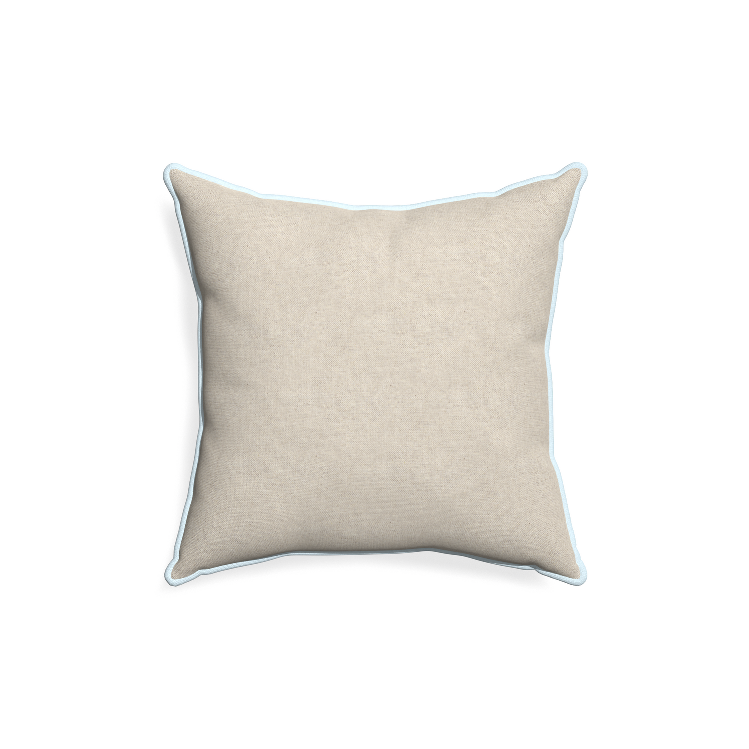 18-square oat custom light brownpillow with powder piping on white background