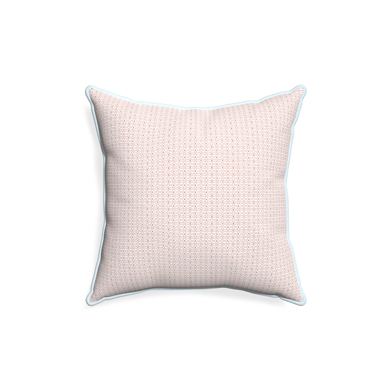 18-square loomi pink custom pink geometricpillow with powder piping on white background