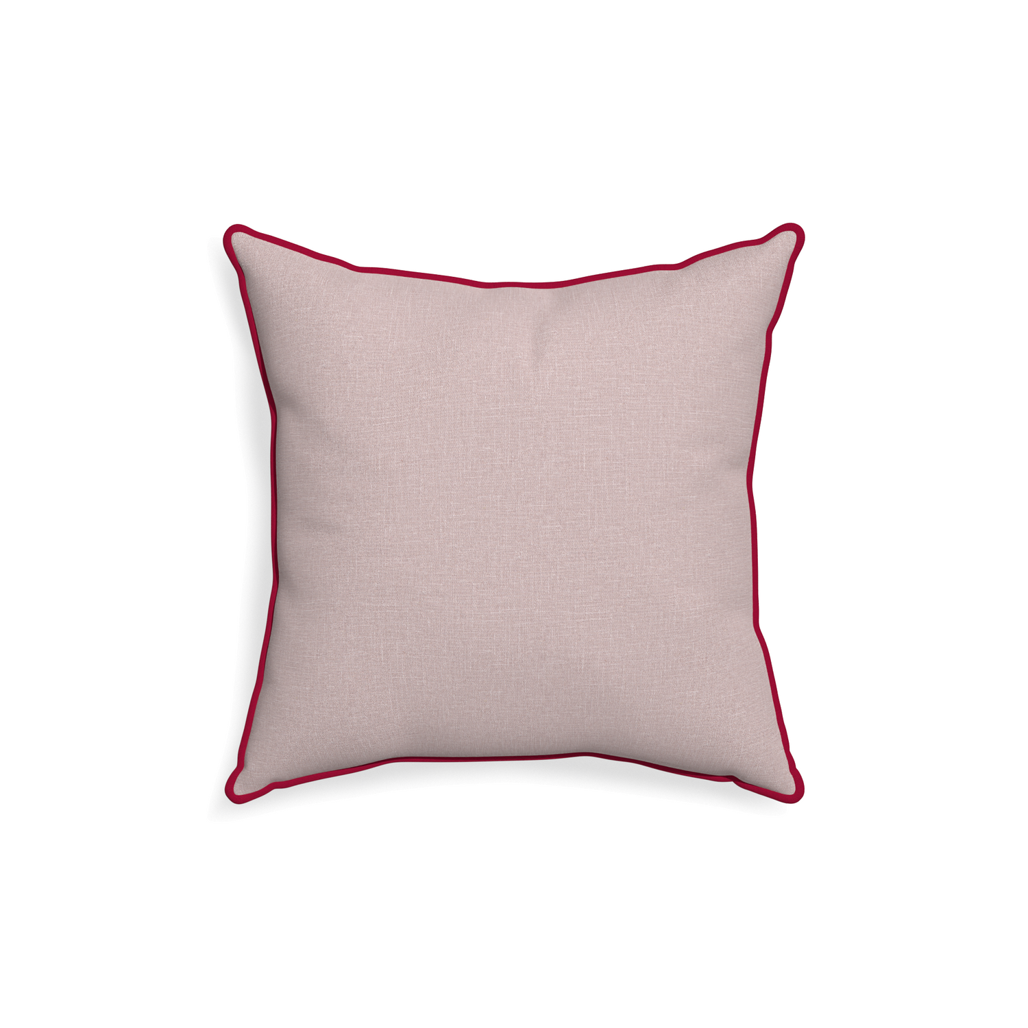 18-square orchid custom mauve pinkpillow with raspberry piping on white background