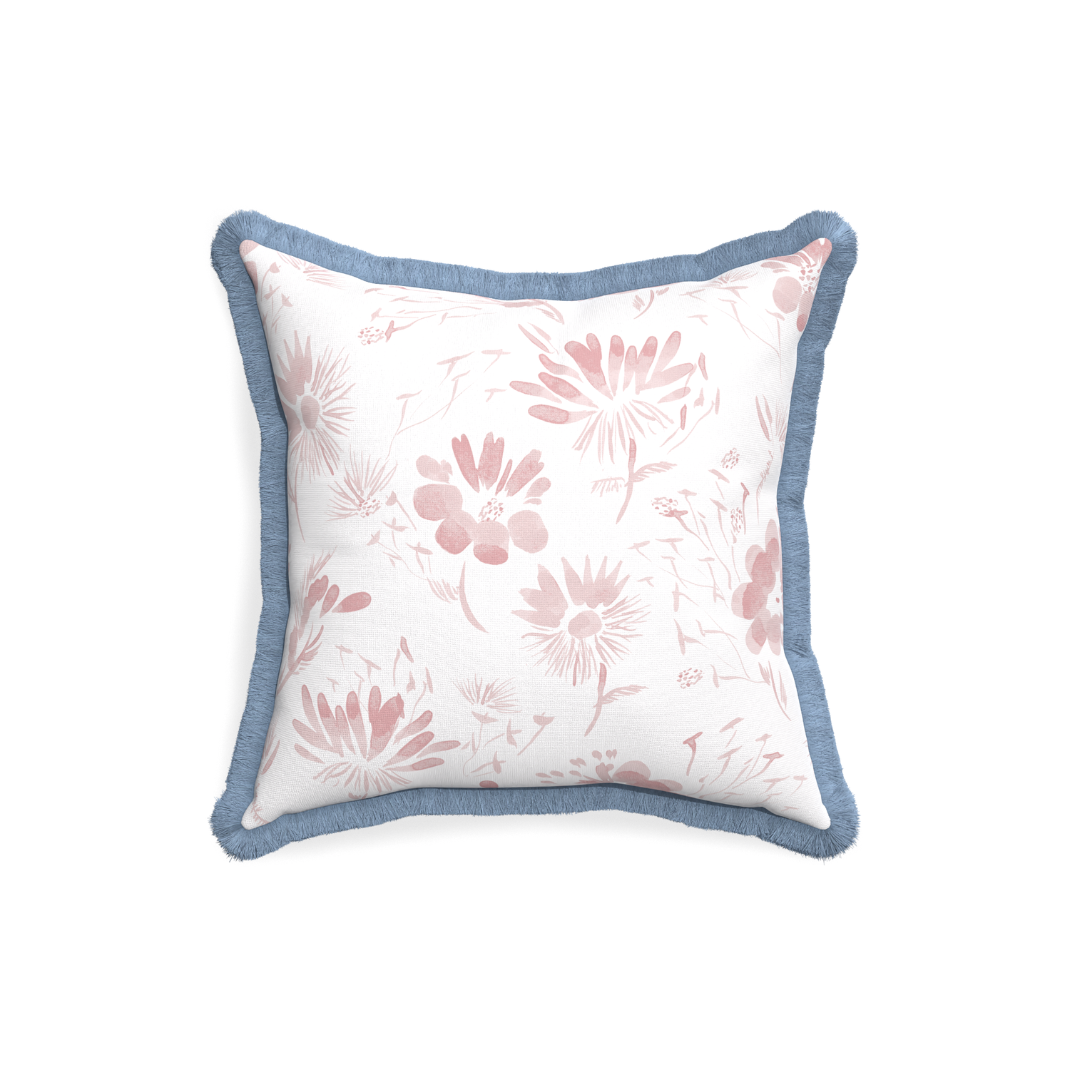 18-square blake custom pink floralpillow with sky fringe on white background