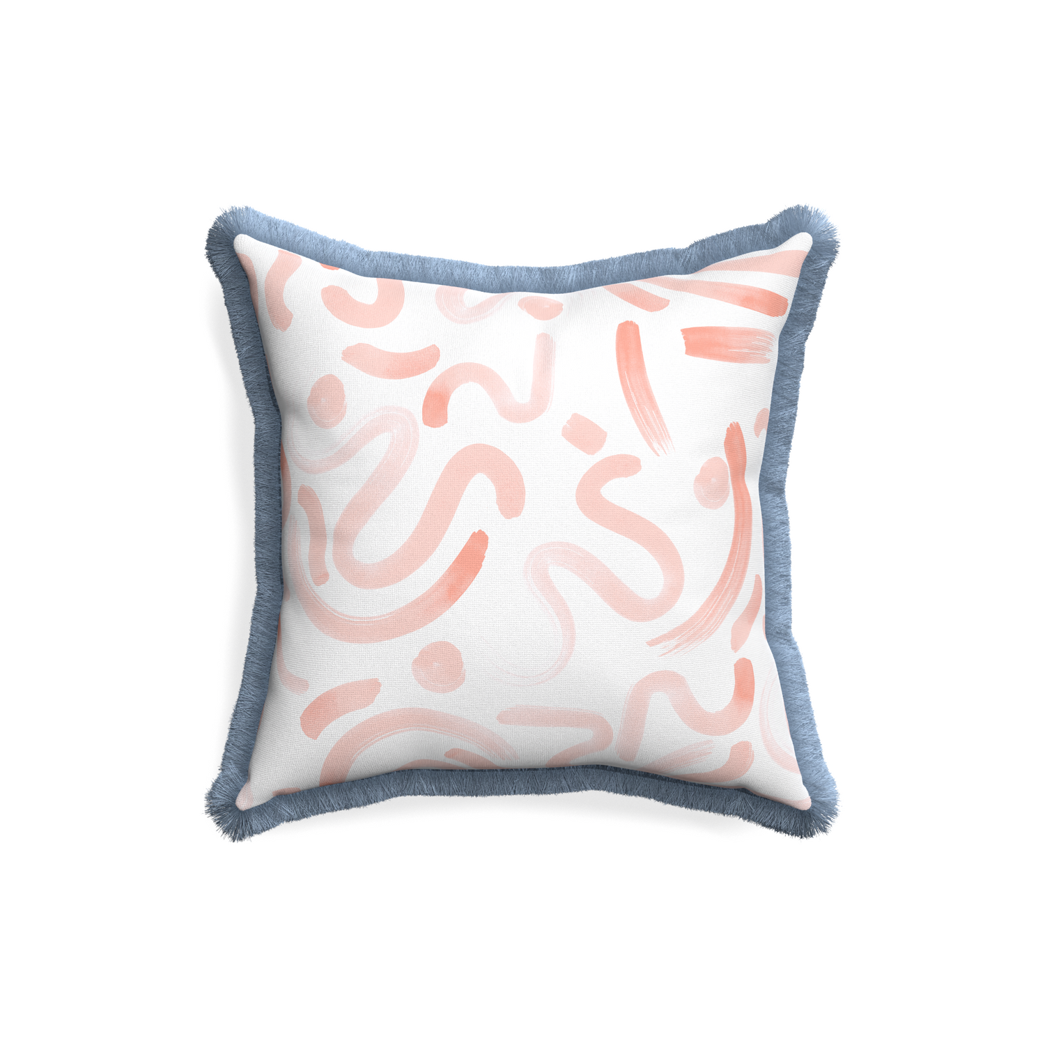 18-square hockney pink custom pink graphicpillow with sky fringe on white background