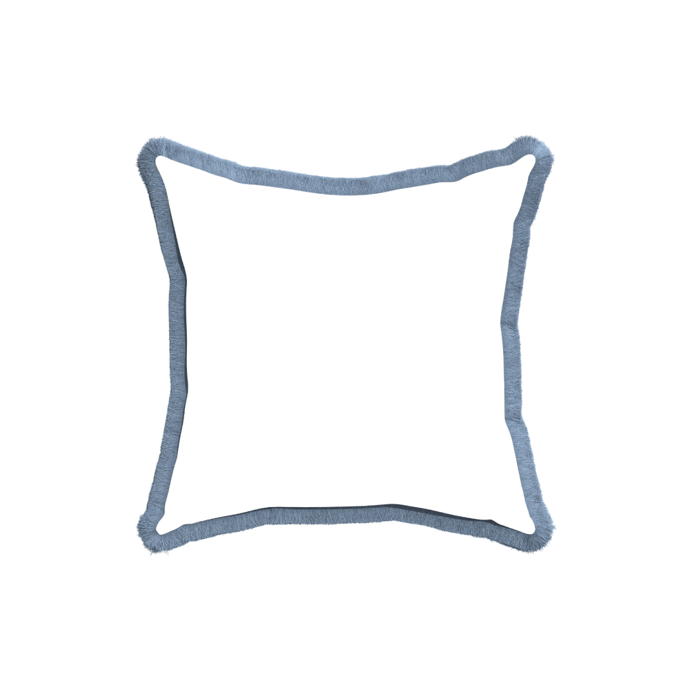 18-square gemma pear custom pillow with sky fringe on white background