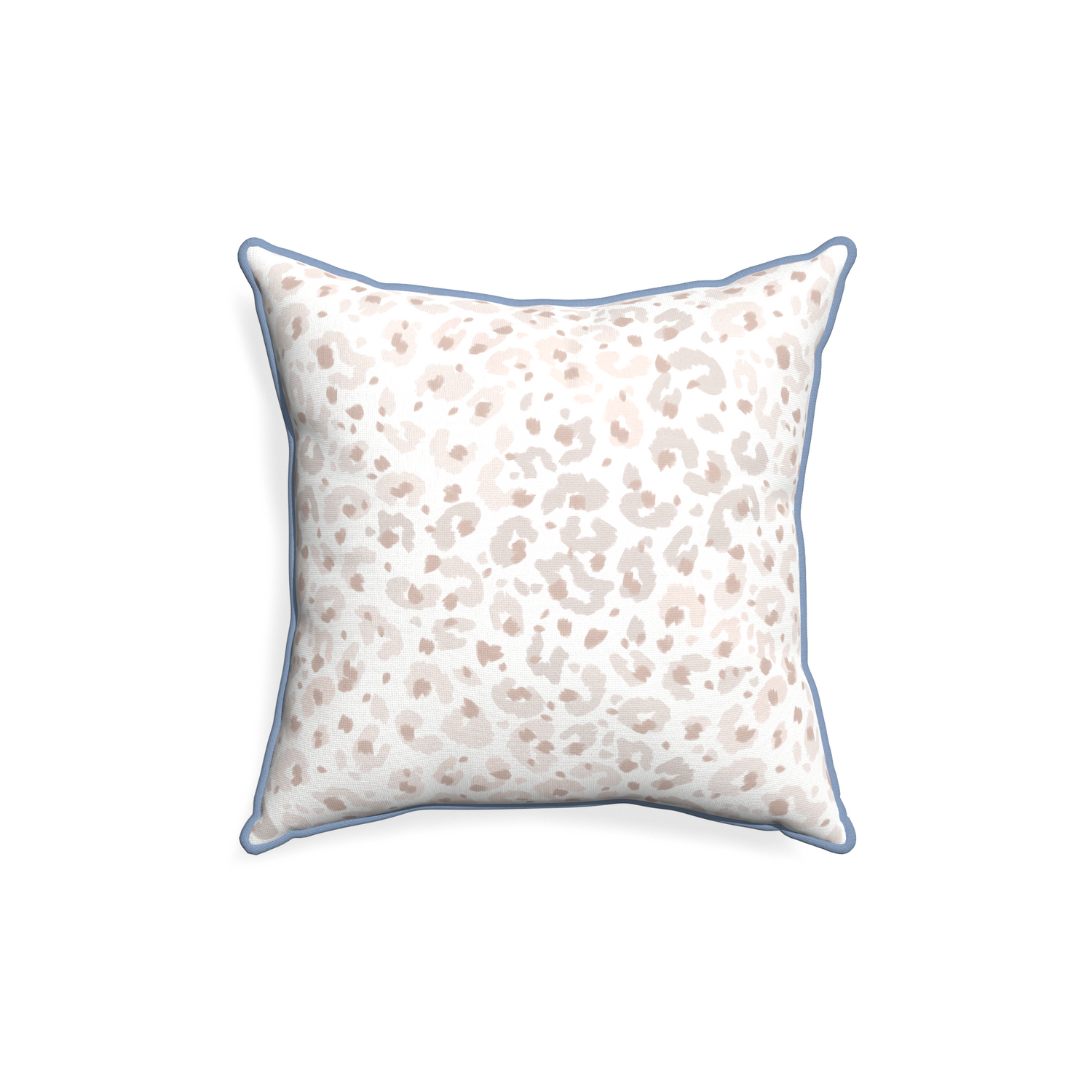 18-square rosie custom beige animal printpillow with sky piping on white background
