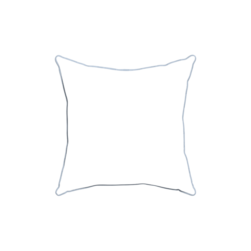 18-square ruby moss custom pillow with s piping on white background