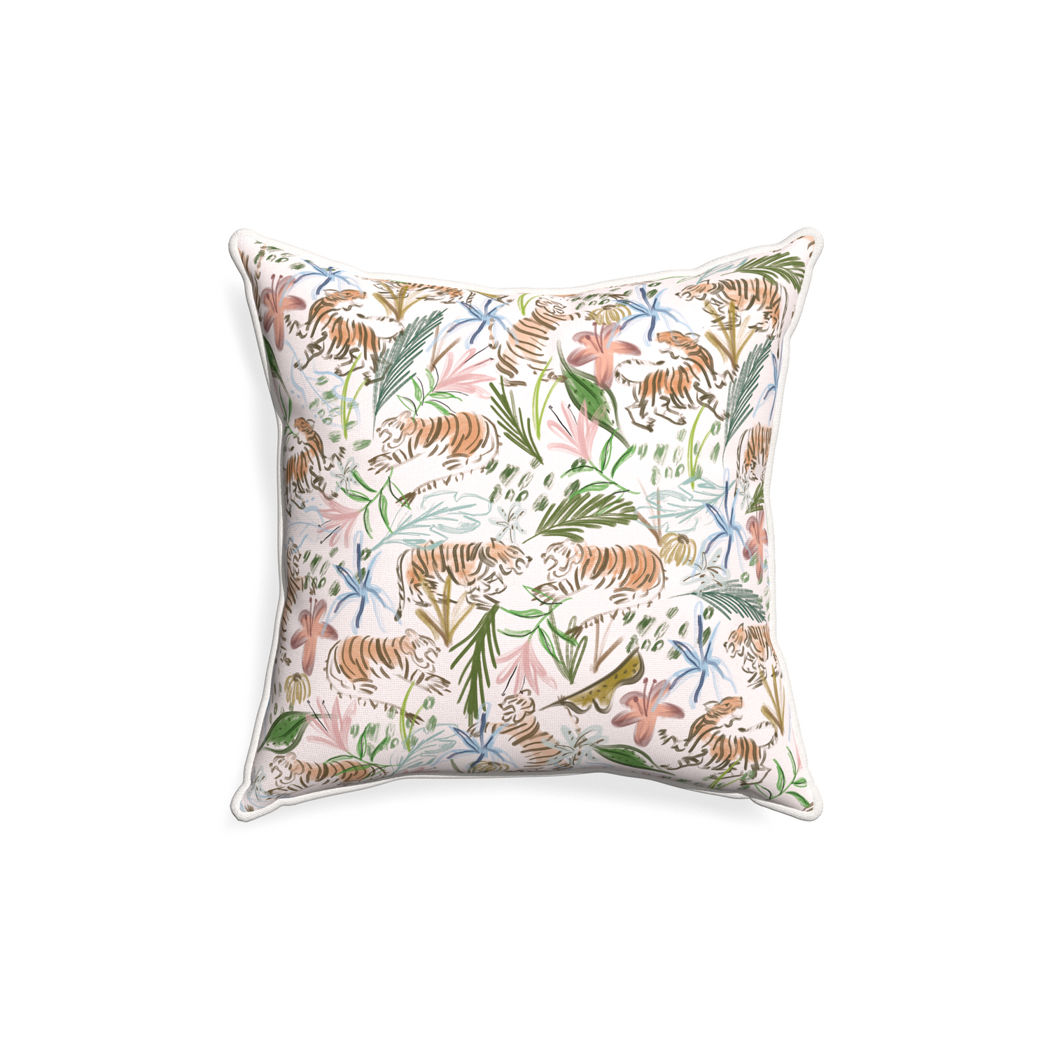 18-square frida pink custom pink chinoiserie tigerpillow with snow piping on white background