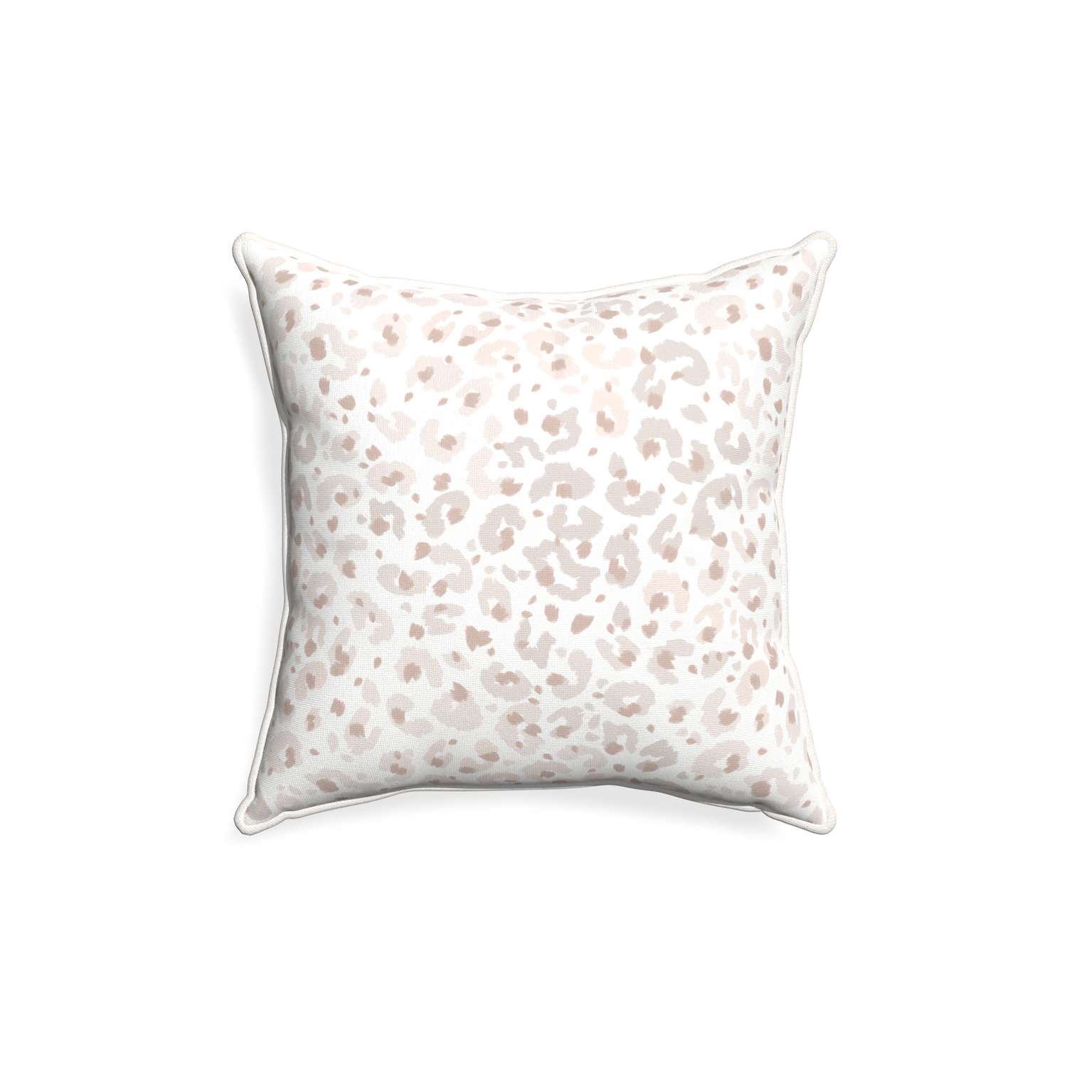 18-square rosie custom beige animal printpillow with snow piping on white background