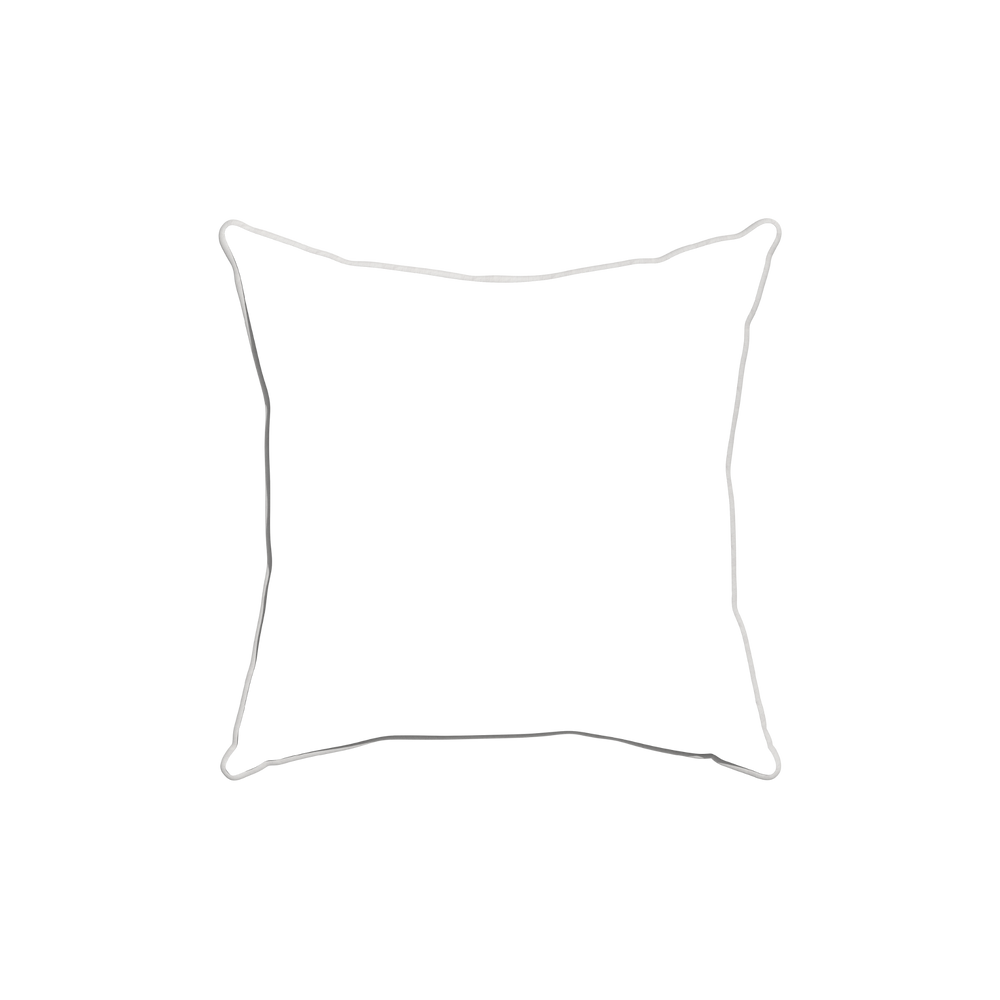 18-square lulie eggshell custom pillow with snow piping on white background