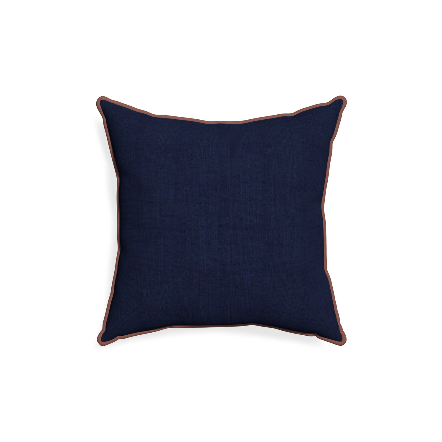 18-square midnight custom navy bluepillow with w piping on white background