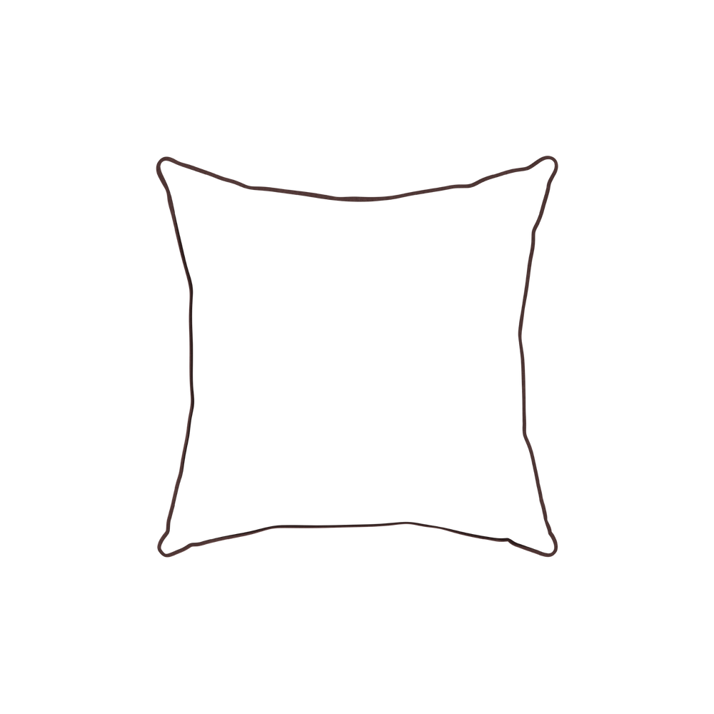 18-square ruby moss custom pillow with w piping on white background