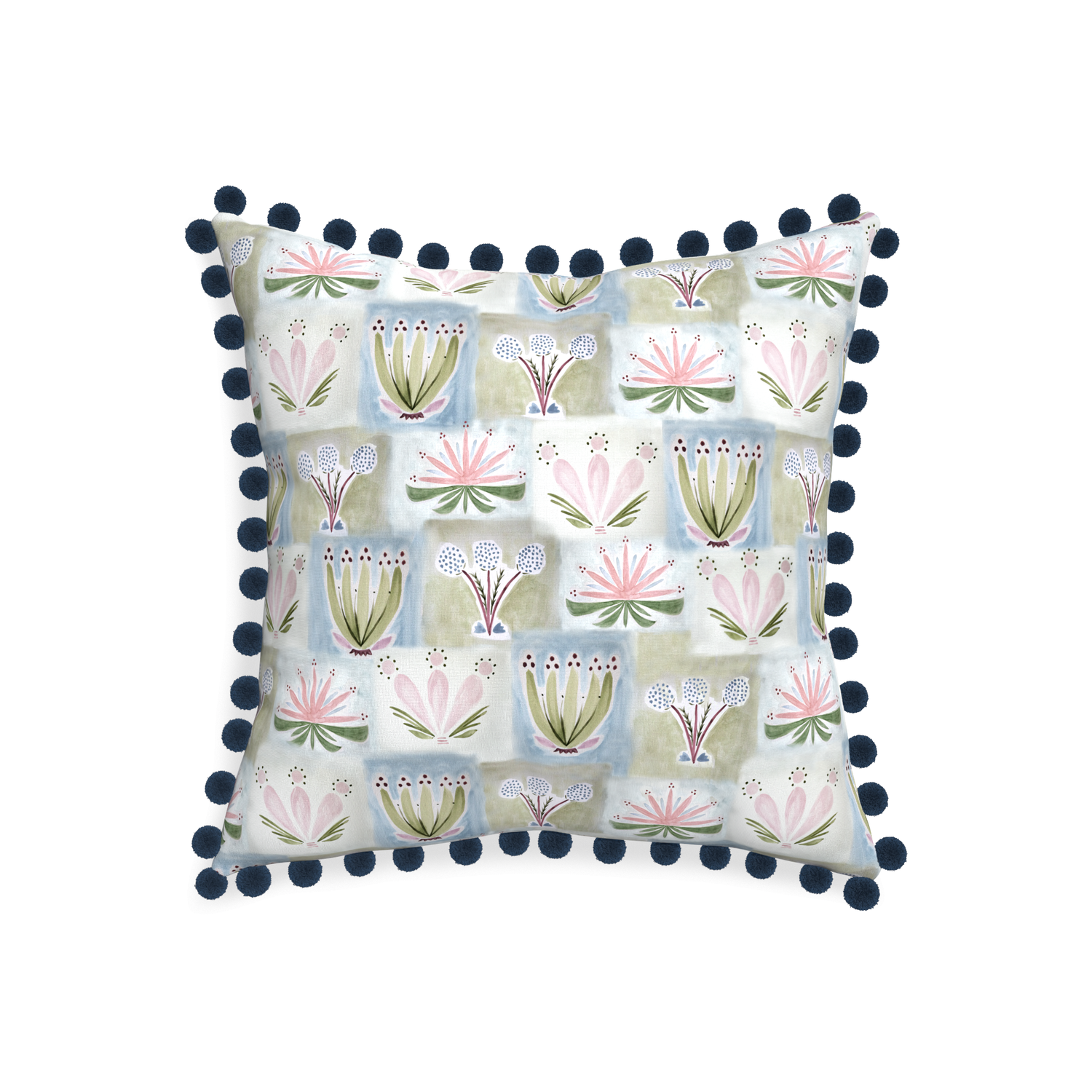 20-square harper custom hand-painted floralpillow with c on white background