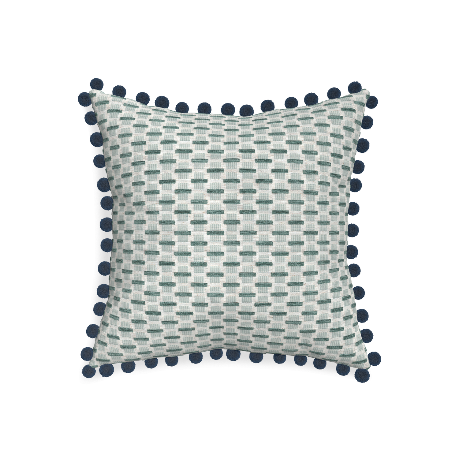 20-square willow mint custom green geometric chenillepillow with c on white background